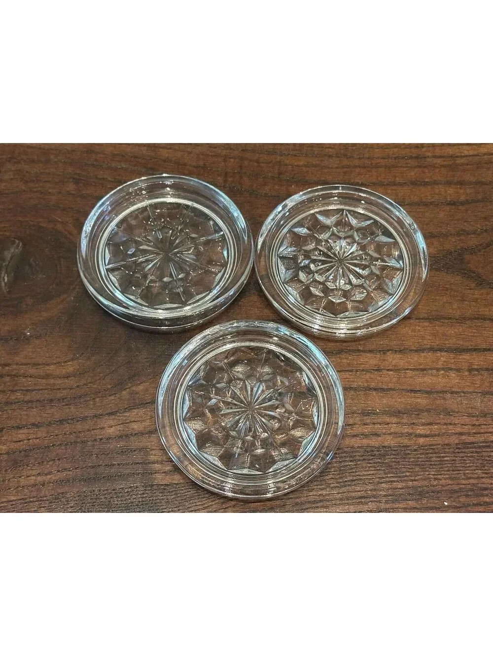 Vintage Fostoria American Clear Glass Coasters Set of 3